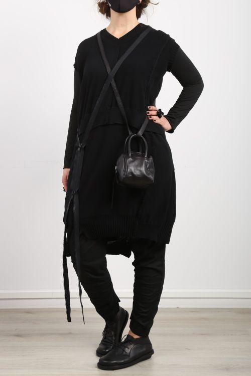 serien umerica - Knitted Dress with Knit Mix Oversize Cotton black