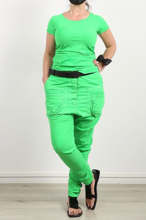 rundholz dip - Pants with pockets and long trouser legs gecko