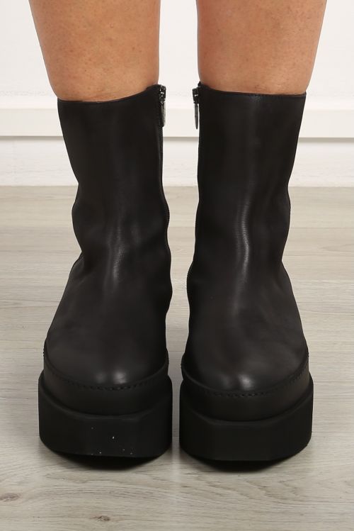lofina - Short boots round toe square sole Gasoline Nero - winter 2023