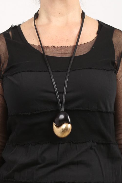 monies - Necklace FORA Kamagong Wood Gold Foil Leather gold