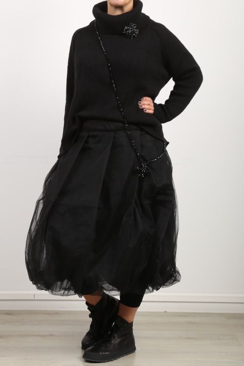 rundholz black label - Dicker Pullover mit großem Kragen black