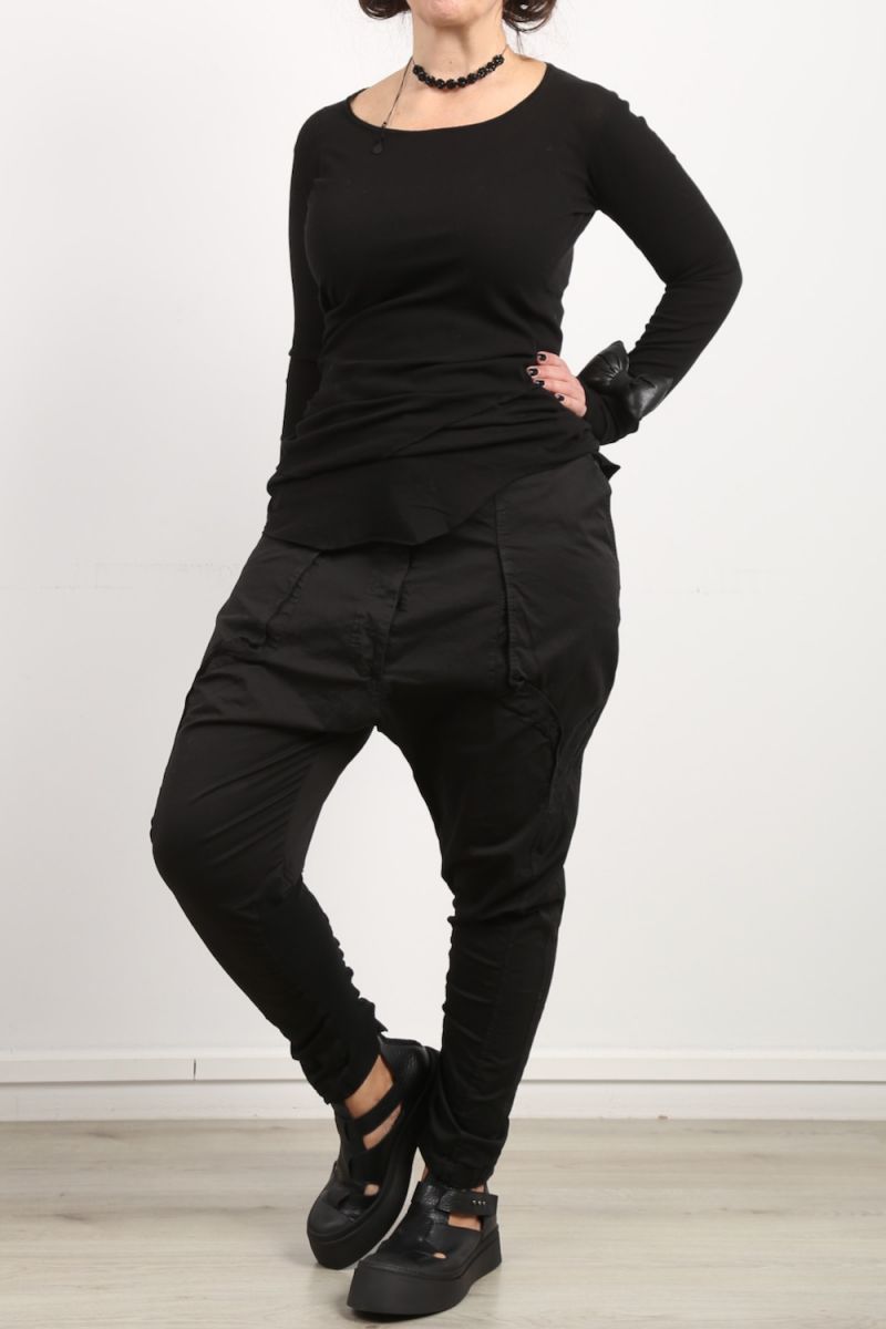 Buy RUNDHOLZ Stretch Ponte Slim Trouser - Black At 34% Off