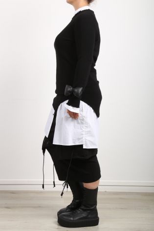 series umerica - Knit tunic long sweater boiled wool (merino) black