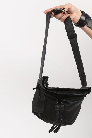 black by k&m - Small leather bag fanny pack Bravery black
