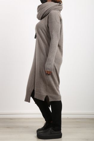 serien umerica - Knitted dress long cashmere tortora - Winter 2022