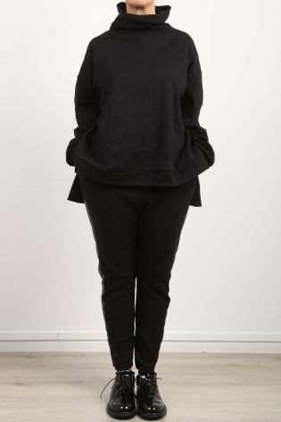 black by k&m - Sweater Like The Way I Do with high collar Cotton black