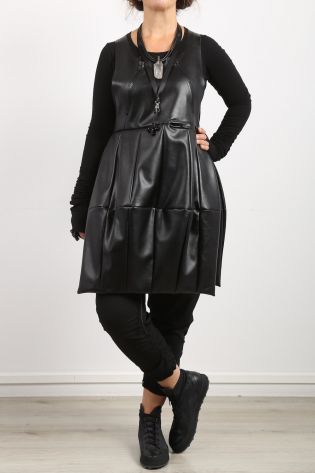 creare - Kleid BASK veganes Leder black - Sommer 2022