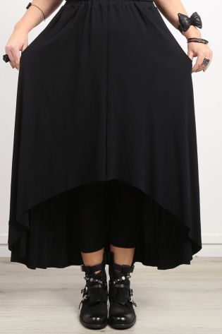 black by k&m - Skirt Forever Mine front short back long Cotton black