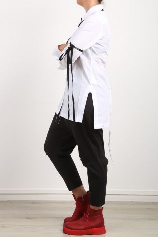 rundholz - Longblouse with wide cuffs poplin white