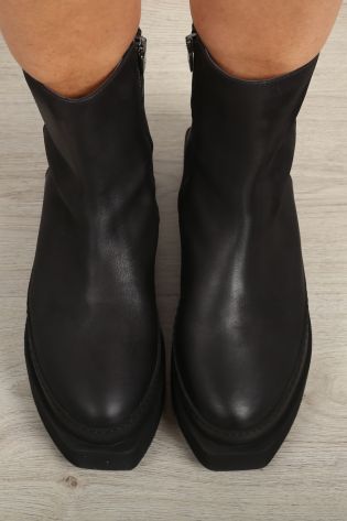 lofina - Short boots round toe square sole Gasoline Nero - winter 2023