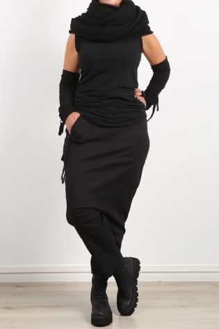 rundholz dip - Pants with many pockets and wider trouser leg Stretch black - Winter 2023
