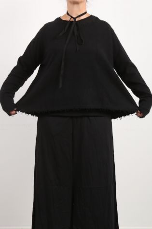 rundholz dip - Sweater with fringes wool blend black - Winter 2023