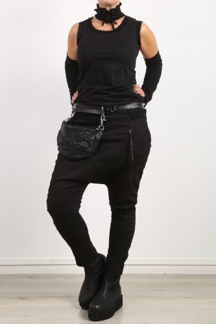 rundholz dip - Long pants with lower crotch and metal fiber black - Winter 2023