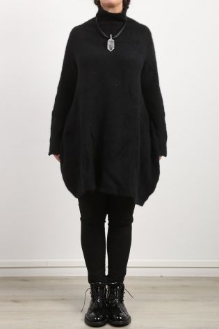 rundholz - Knit dress in balloon shape with high collar black - Winter 2023