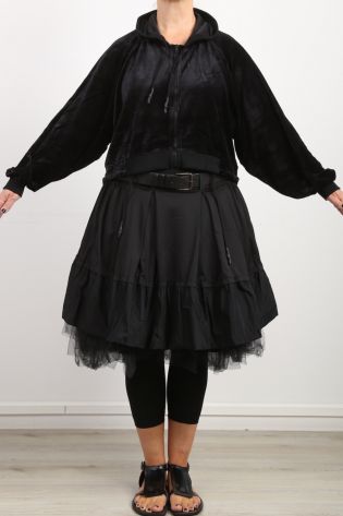 black by k&m - Velvet jacket Keep Me Close with hood black
