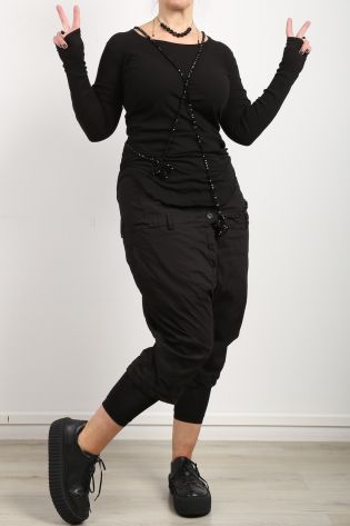 rundholz dip - Shirt Langarm Cotton Jersey Ripp black