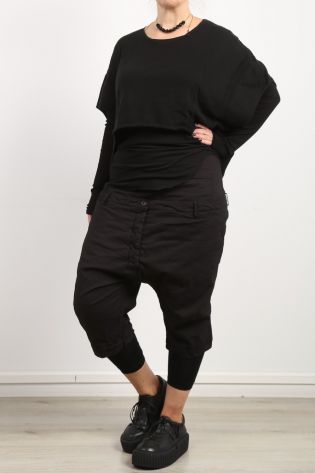 rundholz dip - Trousers with dropped waistband Super Stretch black