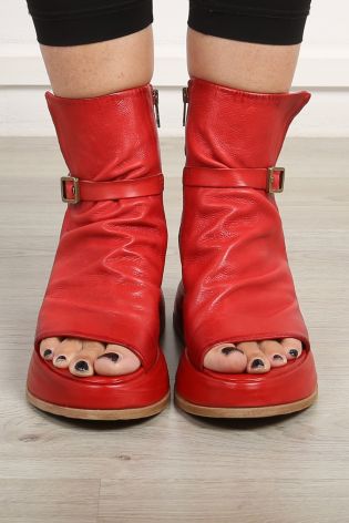 a.s.98 - Sandals with platform sole leather cherry