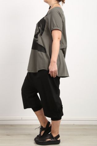 rundholz dip - Wide pants with holes Punto di Roma Jersey Stretch black