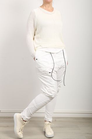 rundholz dip - Trousers with many pockets and long trouser leg Cotton Stretch starwhite