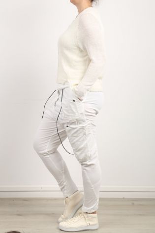 rundholz dip - Trousers with many pockets and long trouser leg Cotton Stretch starwhite