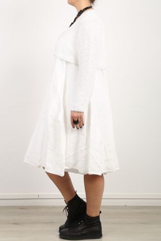 rundholz black label - Linen dress with straps and fabric panels offwhite