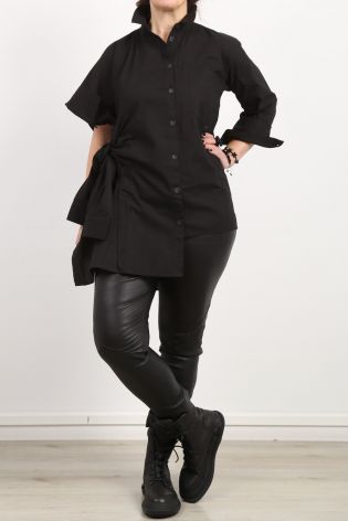 black by k&m identity - Shirt blouse in asymmetry with 4 sleeves black