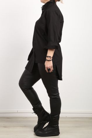 black by k&m identity - Shirt blouse in asymmetry with 4 sleeves black