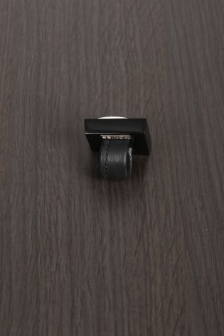 monies - Ring LAUREL polyester leather black white