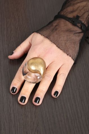 monies - Ring DURA Acryl Goldfolie Leder gold