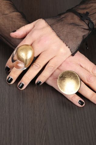monies - Ring DURA Acryl Goldfolie Leder gold