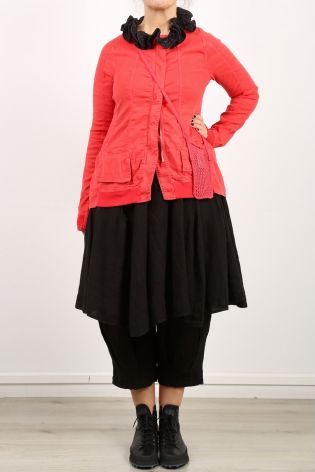 rundholz black label - Waisted jacket with pockets prewashed linen mix cherry