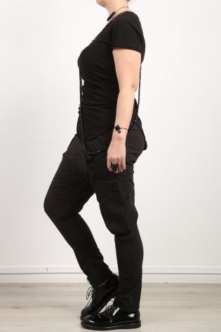 rundholz dip - Long pants with lower crotch and pockets black