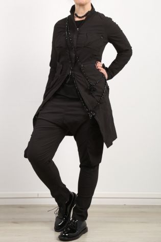 rundholz dip - Mantel Gehrock tailliert mit Taschen black