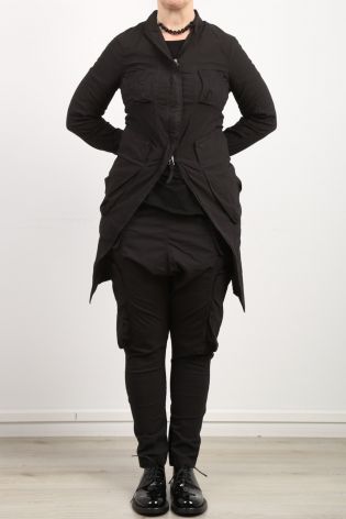rundholz dip - Mantel Gehrock tailliert mit Taschen black