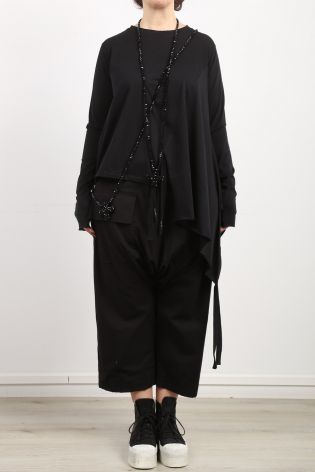 black by k&m - Shirtblouse You Look Gorgeous in Asymmetry Cotton Jersey Stretch black