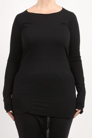 rundholz black label - Shirt with rounded hem Cotton Jersey black