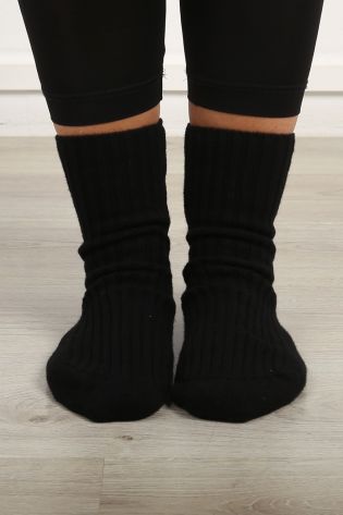 mjw - Knitted socks cashmere black