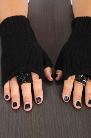 mjw - Handschuhe Kaschmir fingerlos black