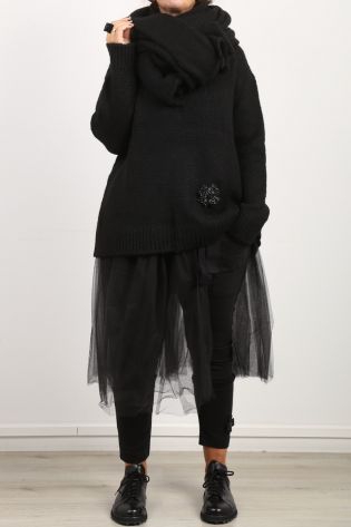 pluslavie - Sweaterhose MY SWEAT PANT mit Kreuz Patch und Taschen black