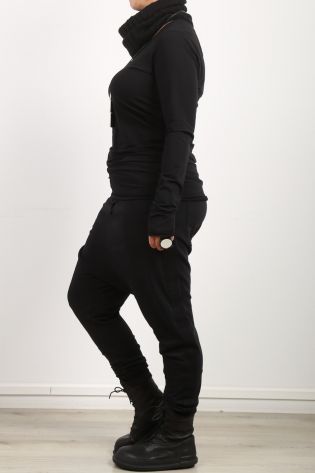 rundholz black label - Sweaterhose mit Zierstreifen an der Seite Cotton black