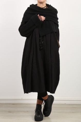hannoh wessel - Kleid DEMI mit Falten Cotton Stretch Oversize black
