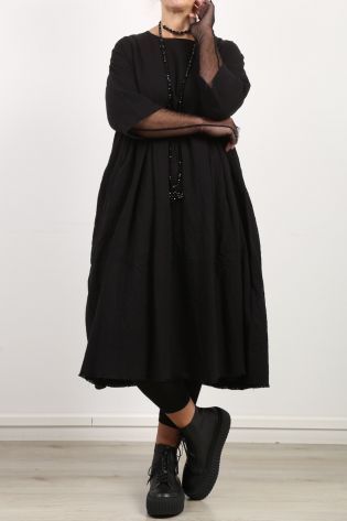 hannoh wessel - Dress DEMI with pleats Cotton Stretch Oversize black