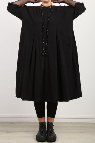 hannoh wessel - Kleid DEMI mit Falten Cotton Stretch Oversize black