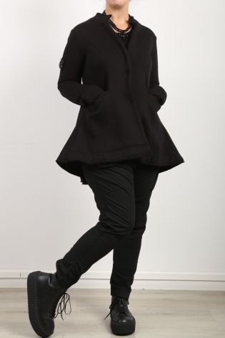 pluslavie - Jacke D JACKET in Glockenform Sweaterstoff black