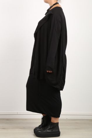 rundholz black label - Shirtunika A-Linie mit diagonalem Doppelstreifen Jersey black