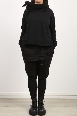 rundholz dip - Sweater mit großem Kragen Schleife Sweaterstoff Oversize black