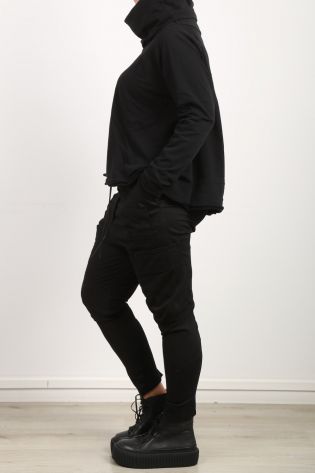 rundholz dip - Sweater mit großem Kragen Schleife Sweaterstoff Oversize black