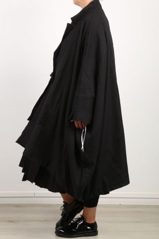 rundholz dip - Mantel mit großer Tasche Wolle-Leinen-Mix Oversize black