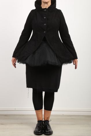 rundholz - Jacke aus breitem Kord mit Schößchen hinten black